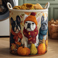 Trio of Cuddly Bulldogs Laundry Basket
