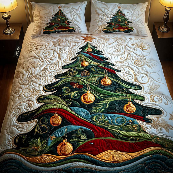 Glistening Tree Of Magic 3-Piece Quilted Bedding Set