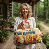 Customer holding the duffle