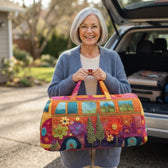 Customer holding the duffle