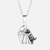 "Forever in Your Heart" Dog Embrace Pendant Necklace