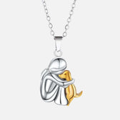 "Forever in Your Heart" Dog Embrace Pendant Necklace