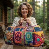 Customer holding the duffle
