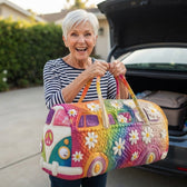 Customer holding the duffle
