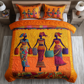 African 3-Piece Quilted Bedding Set