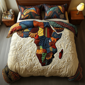 African 3-Piece Quilted Bedding Set