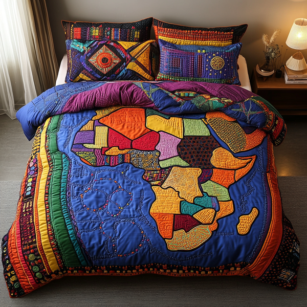 African Roots 3-Piece Quilted Bedding Set