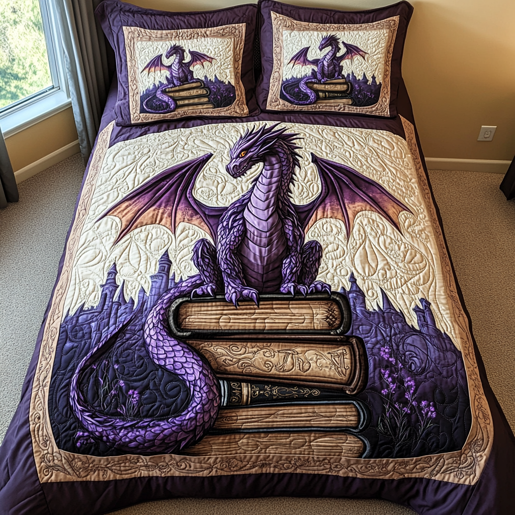 Dragon 3-Piece Quilted Bedding Set