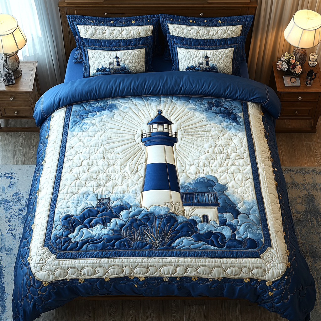 Lighthouse 3-Piece Quilted Bedding Set