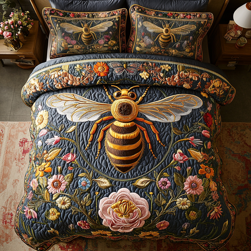 Beekeeper Dream 3-Piece Quilted Bedding Set