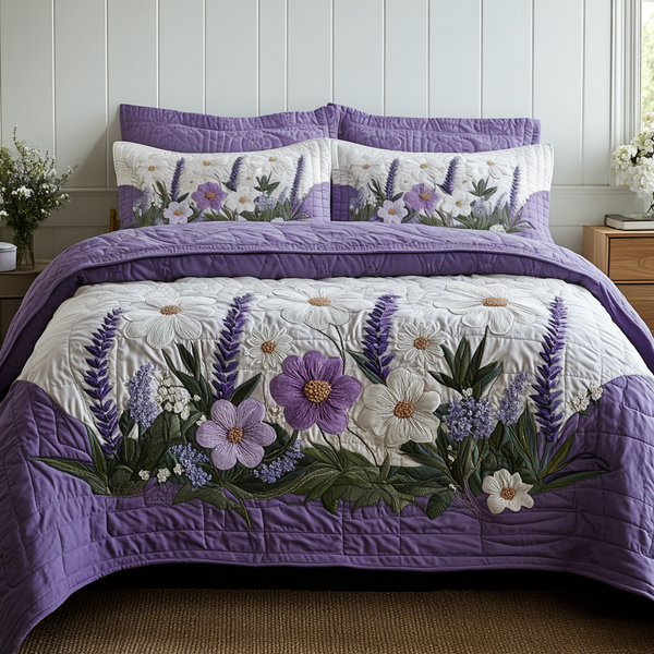 Blossom Haven 3-Piece Quilted Bedding Set