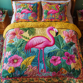 Flamingo Quilted Bedding Set