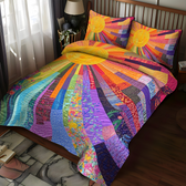Cheerful Sunshine 3-Piece Quilted Bedding Set