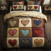 Heart 3-Piece Quilted Bedding Set