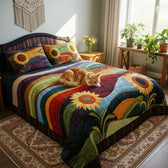 Country Sunflower Dreams 3-Piece Quilted Bedding Set