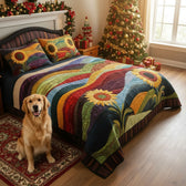 Country Sunflower Dreams 3-Piece Quilted Bedding Set