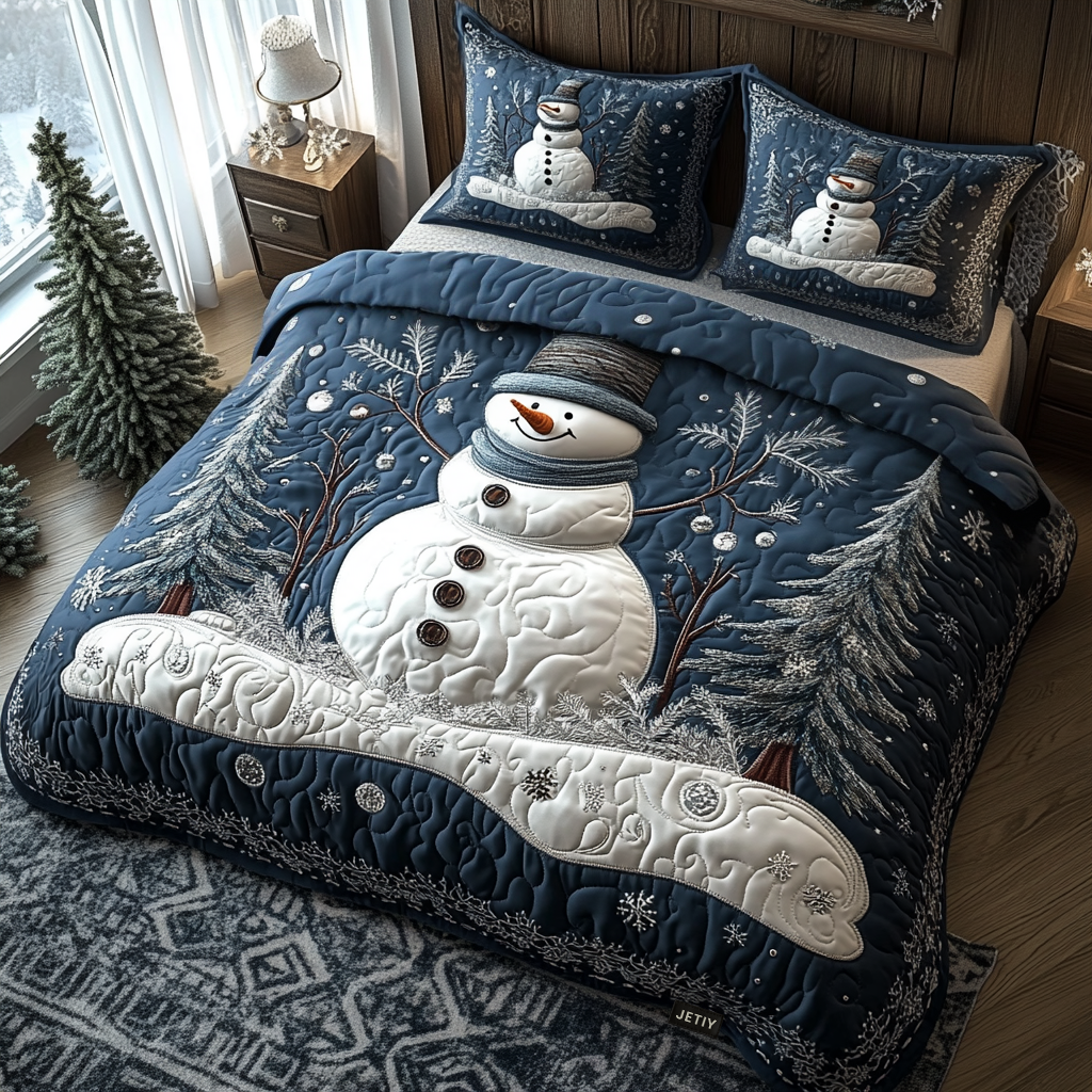 Cozy Christmas 3-Piece Quilted Bedding Set