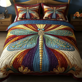 Dragonfly 3-Piece Quilted Bedding Set