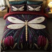 Dragonfly 3-Piece Quilted Bedding Set