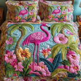 Flamingo Quilted Bedding Set