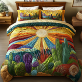 Cactus Sunset 3-Piece Quilted Bedding Set