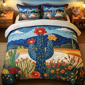 Cactus Sunset 3-Piece Quilted Bedding Set