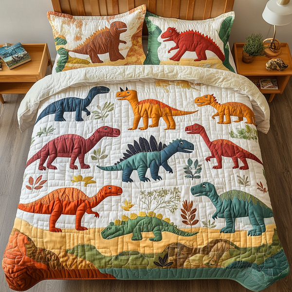 Dino Safari 3-Piece Quilted Bedding Set