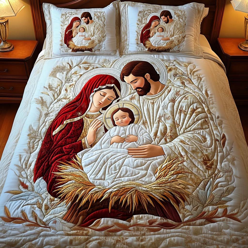 Nativity 3-Piece Quilted Bedding Set