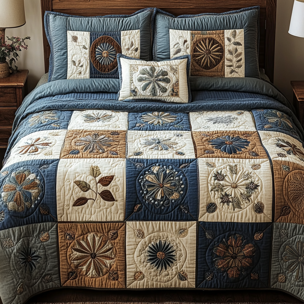 Earth Harmony 3-Piece Quilted Bedding Set