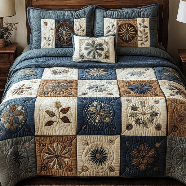 Earth Harmony 3-Piece Quilted Bedding Set