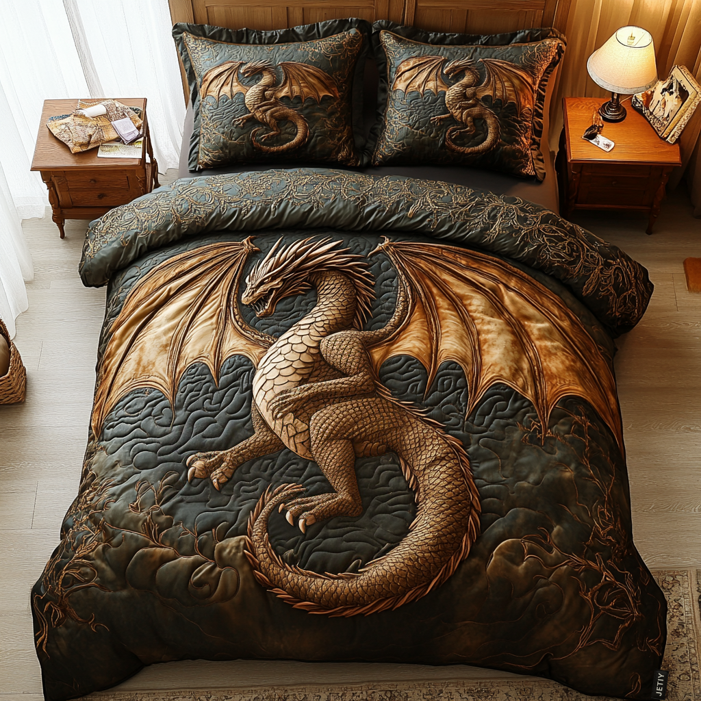 Eldritch Ember 3-Piece Quilted Bedding Set