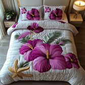 Hibiscus 3-Piece Quilted Bedding Set