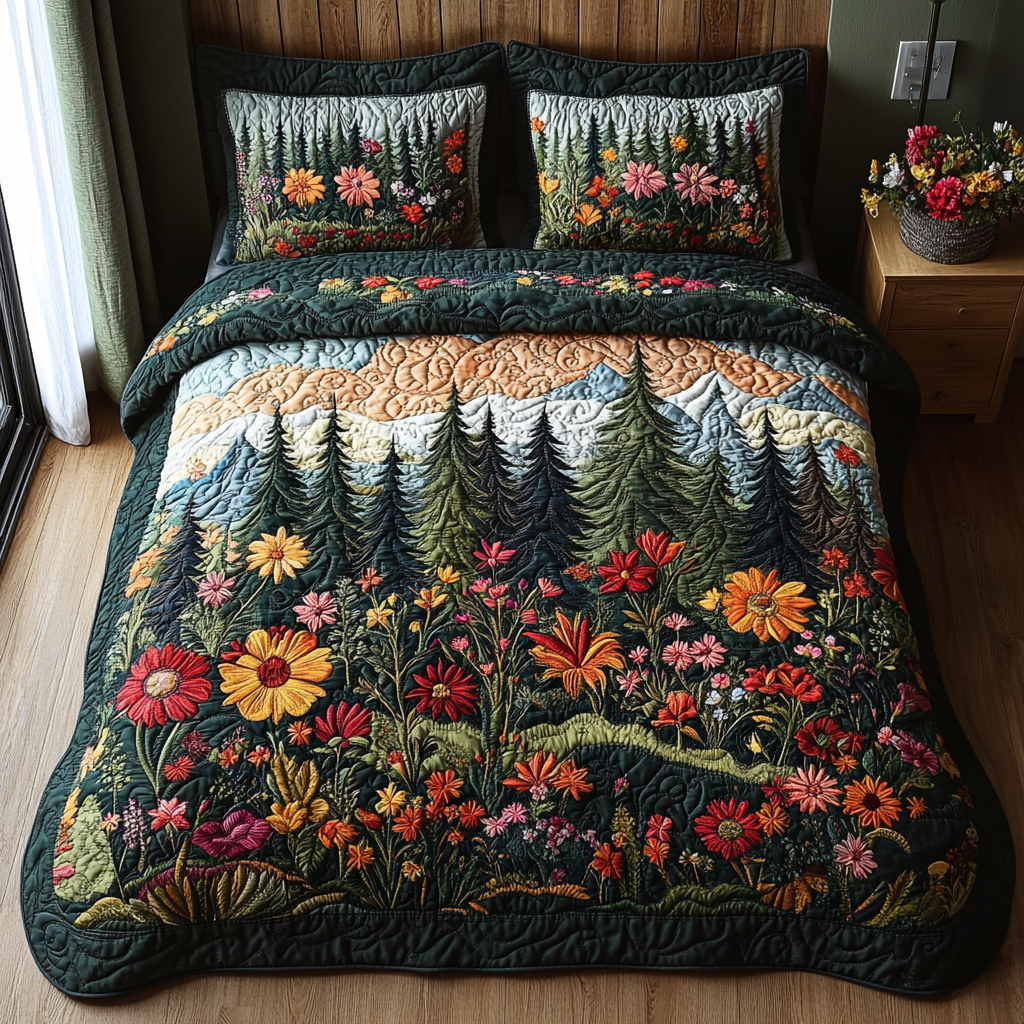 Enchanted Forest 3-Piece Quilted Bedding Set