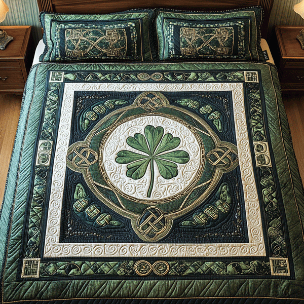Lucky Clover Haven 3-Piece Quilted Bedding Set