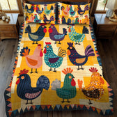 Chicken Quilted Bedding Set