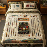 Fishing 3-Piece Quilted Bedding Set