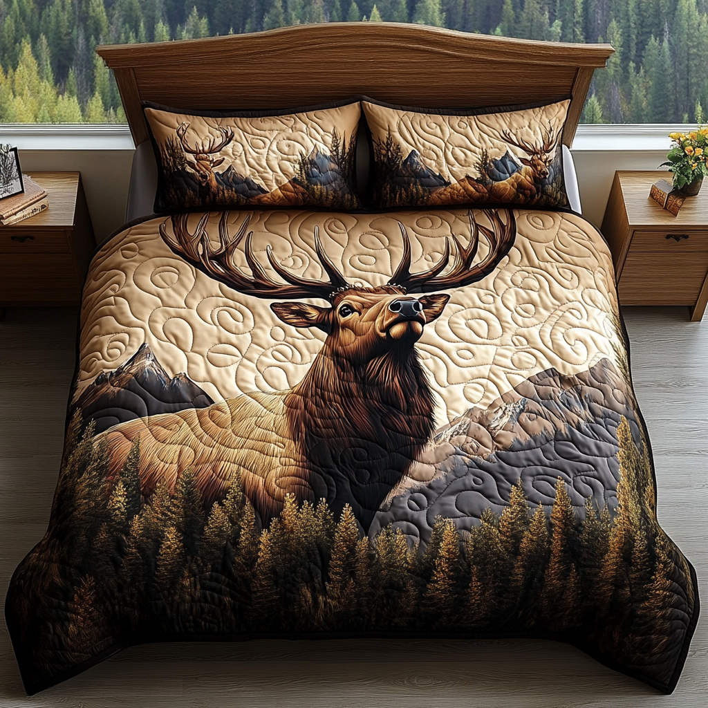 Elk 3-Piece Quilted Bedding Set