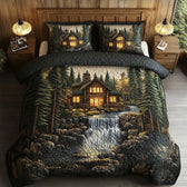 Log Cabin 3-Piece Quilted Bedding Set