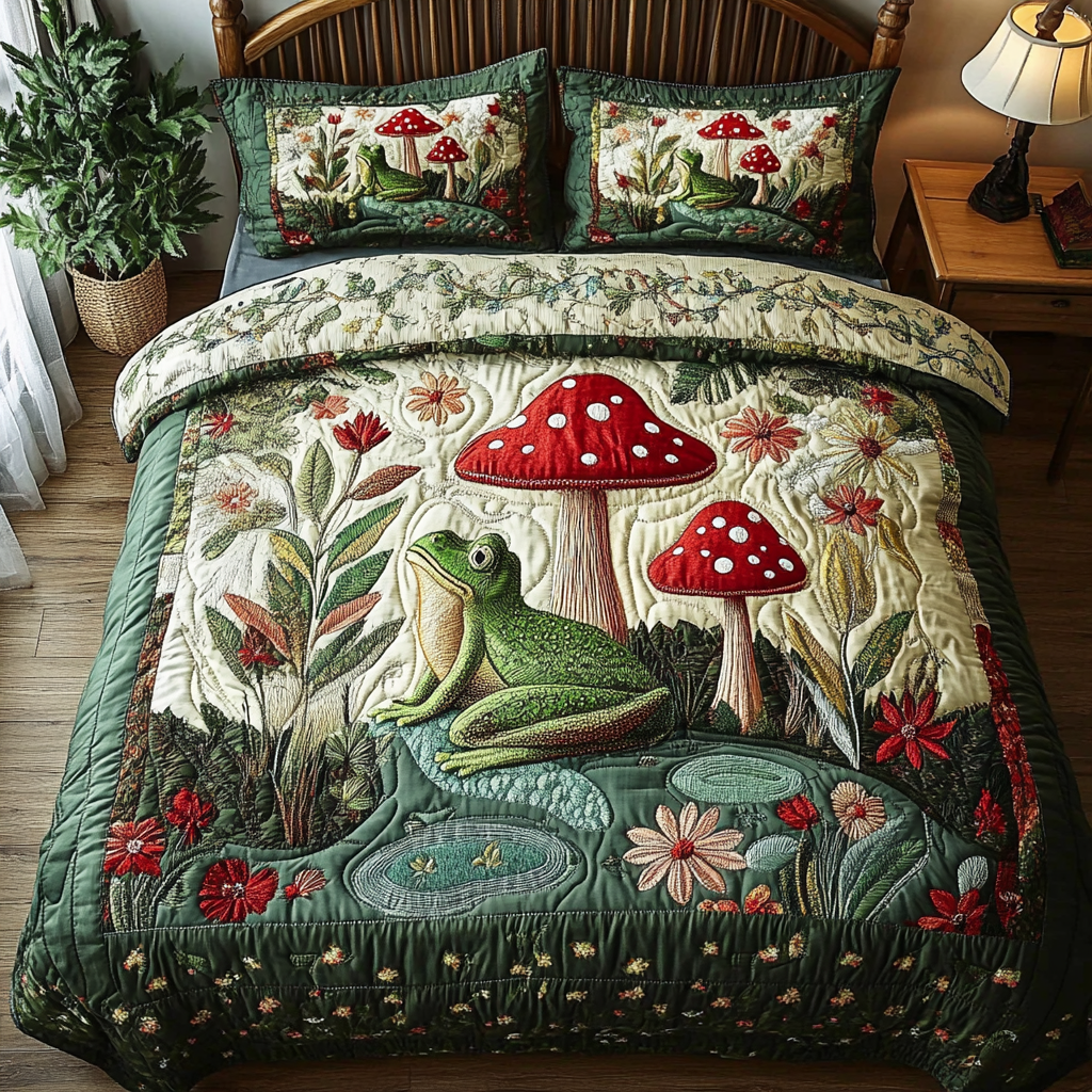 Forest Glow 3-Piece Quilted Bedding Set