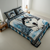 Arctic Husky Dream 3-Piece Quilted Bedding Set