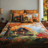 Log Cabin 3-Piece Quilted Bedding Set