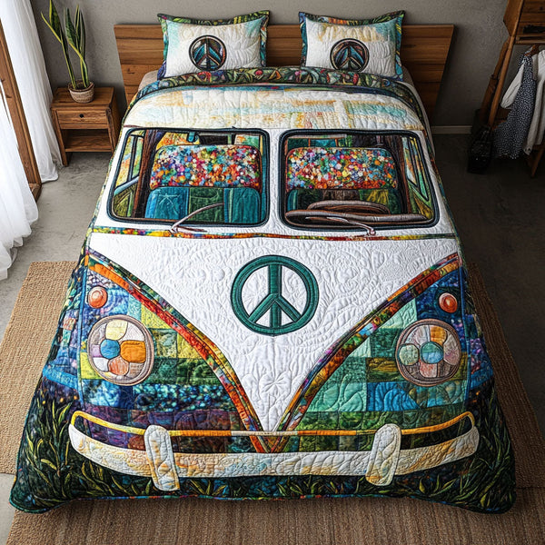 Hippie Van 3-Piece Quilted Bedding Set