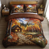 Log Cabin 3-Piece Quilted Bedding Set