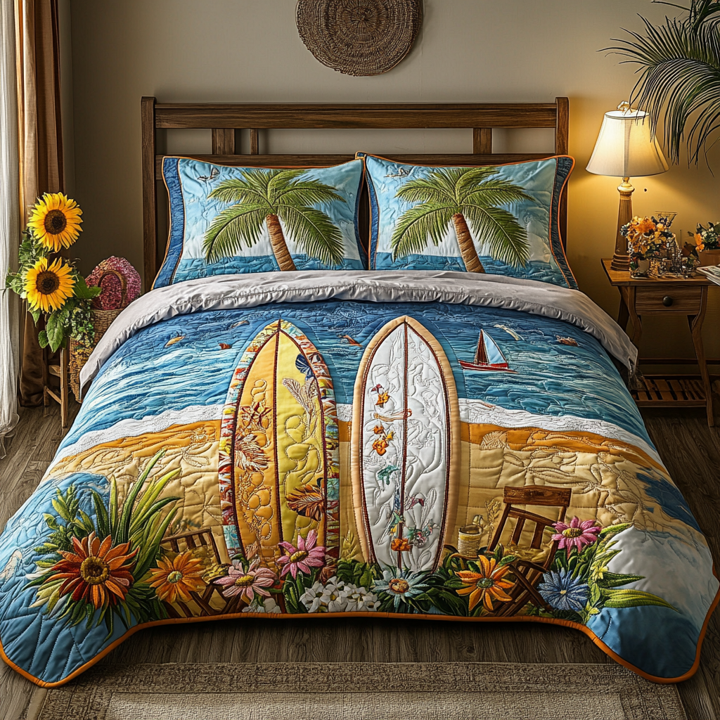 Island Breeze 3-Piece Quilted Bedding Set