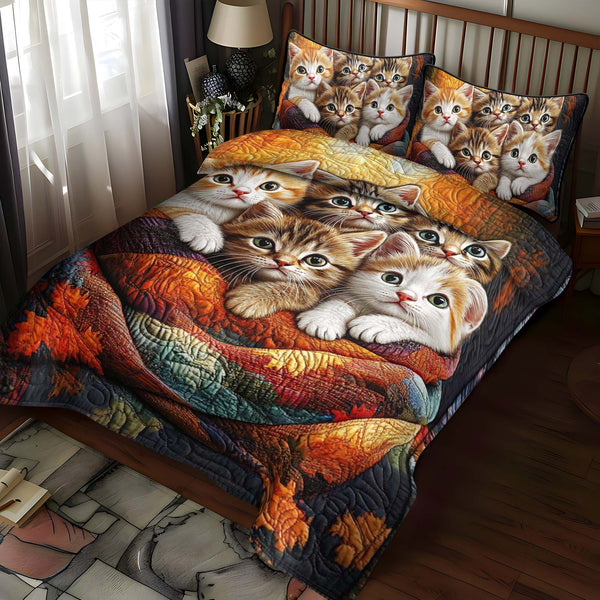 Kitten Bundle 3-Piece Quilted Bedding Set
