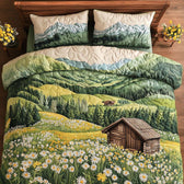 Log Cabin 3-Piece Quilted Bedding Set