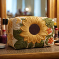 Marisol - Quilted Toiletry Bag - Golden Sunflower