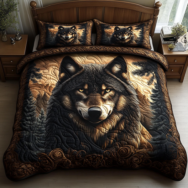 Nightfall Howl 3-Piece Quilted Bedding Set