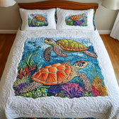 Turtle 3-Piece Quilted Bedding Set