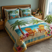 Palm Escape 3-Piece Quilted Bedding Set